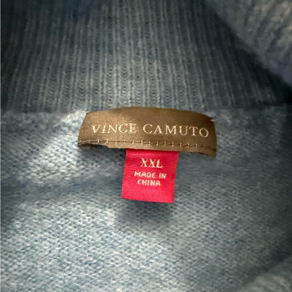 Vince Camuto Light Blue Turtleneck Sweater XXL Soft Knit Cozy Pullover - Picture 2 of 4